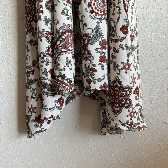 Size 14 Banana Republic Cream Paisley Midi Dress with Rust Accents - Picture 7 of 10